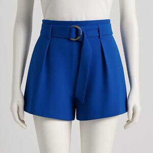 Anthropologie Maeve Tailored Royal Blue Paperbag Shorts Size 14 New